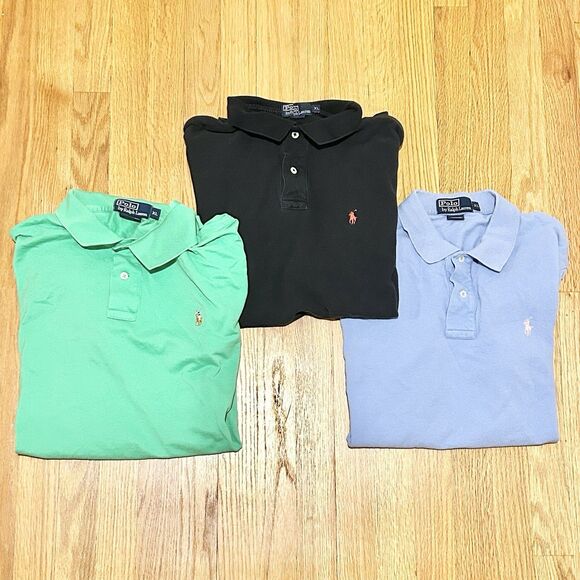 Polo Ralph Lauren Lot Of 3 Men’s Size XL Black Green Blue Button Collared Shirts - Picture 1 of 10